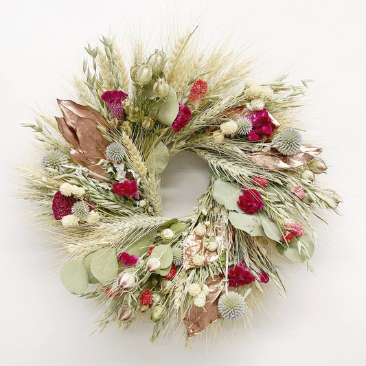 Dried Celosia Autumn Wreath