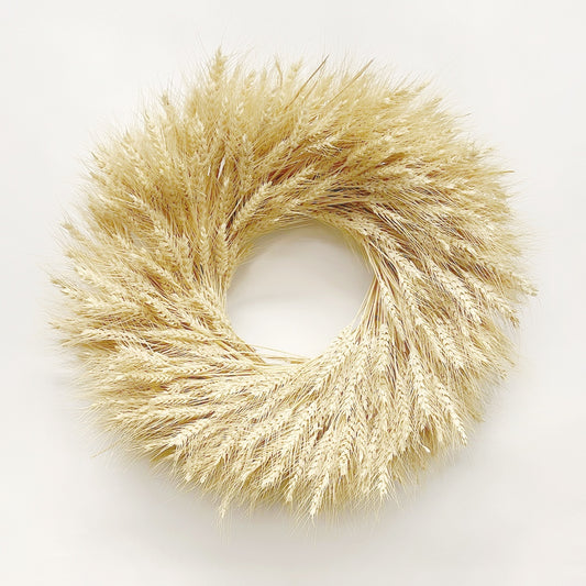 Dried Blonde Wheat Harvest Wreath