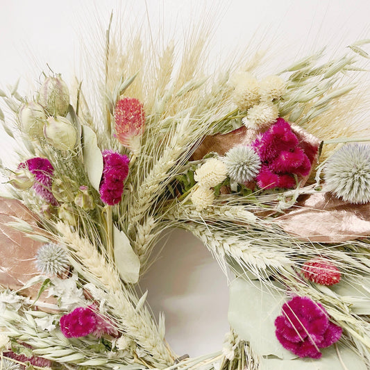Dried Celosia Autumn Wreath