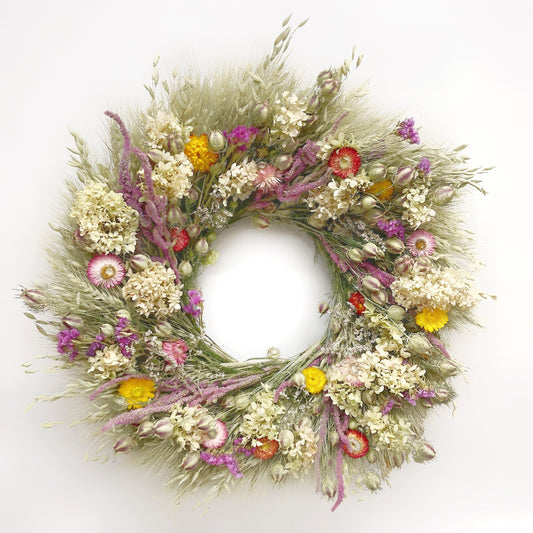 Dried Hydrangea and Oats Wreath