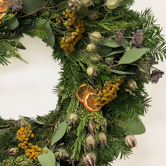 Fresh Evergreens Winter Harvest Wreath