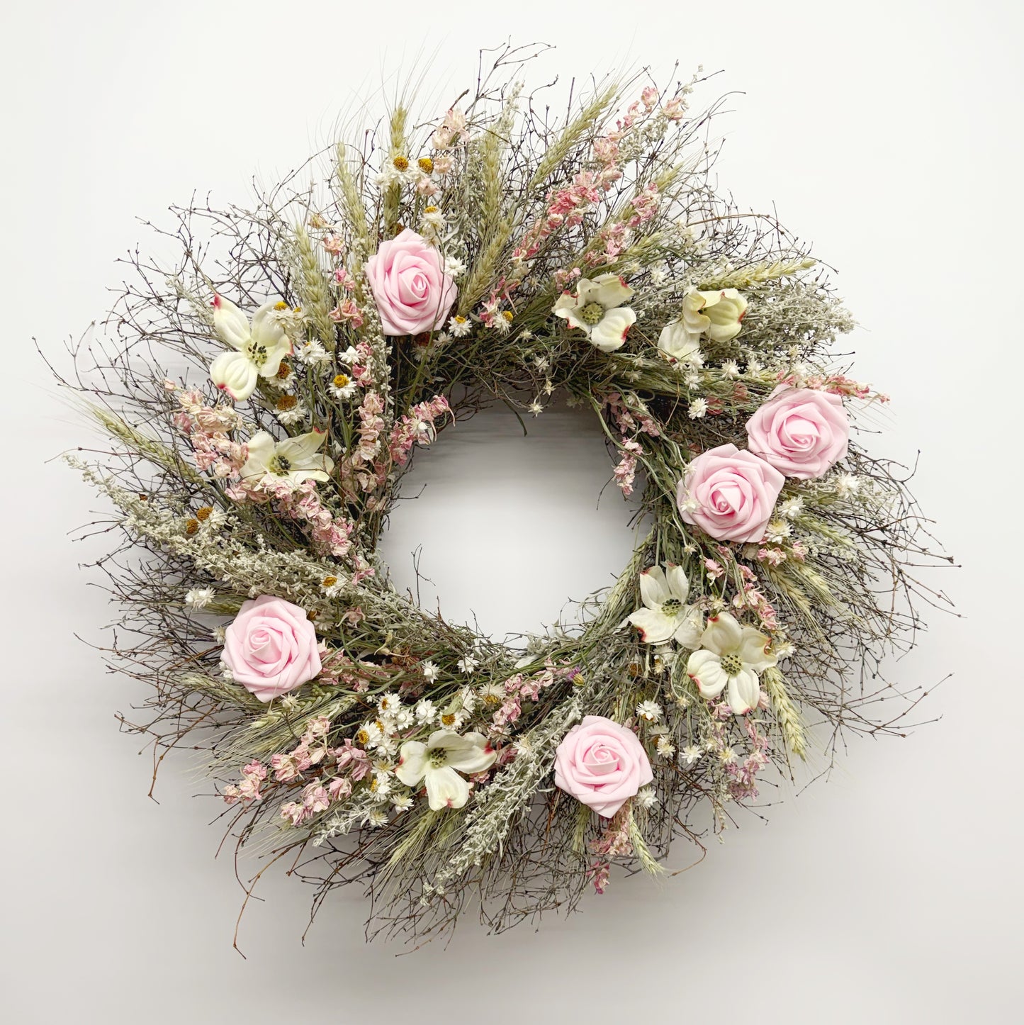 Dried Pink Gardens Wreath