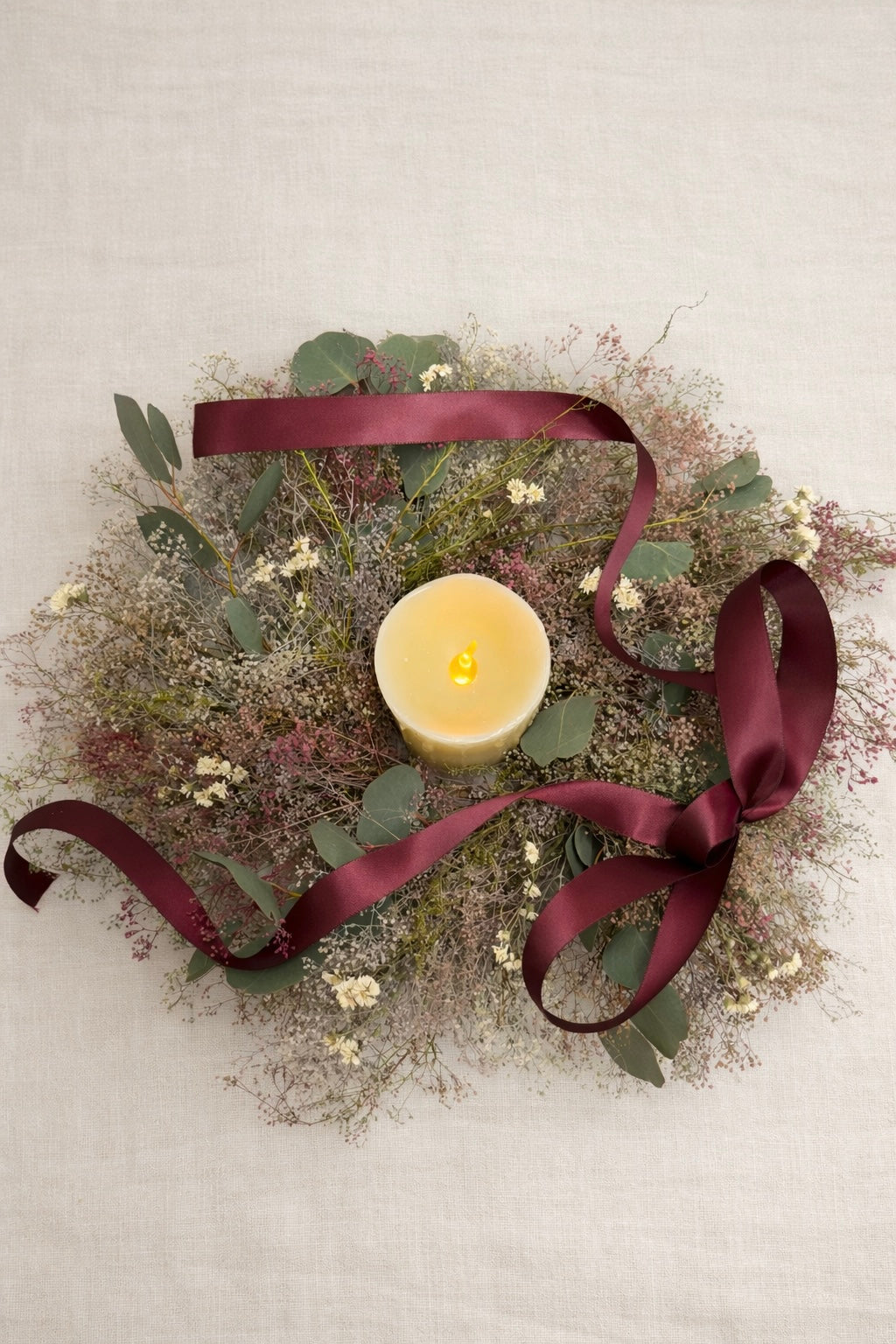 Dried Pearly Gypsophila Centerpiece