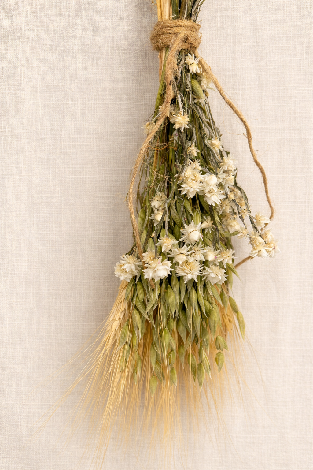 Dried Washington Grasslands Bouquet on Weathered Wood Board