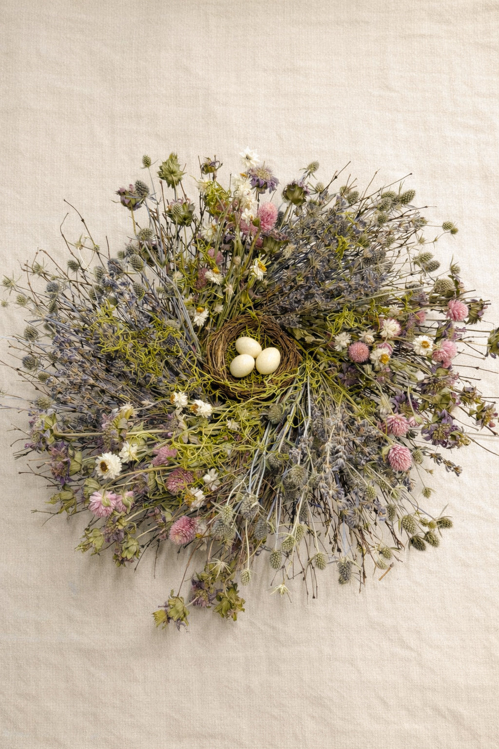Dried Springtime Bird Nest Centerpiece