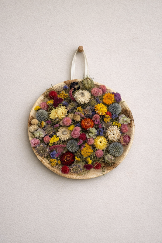 Dried Colorful Quiche Floral Palm Leaf Wall Art