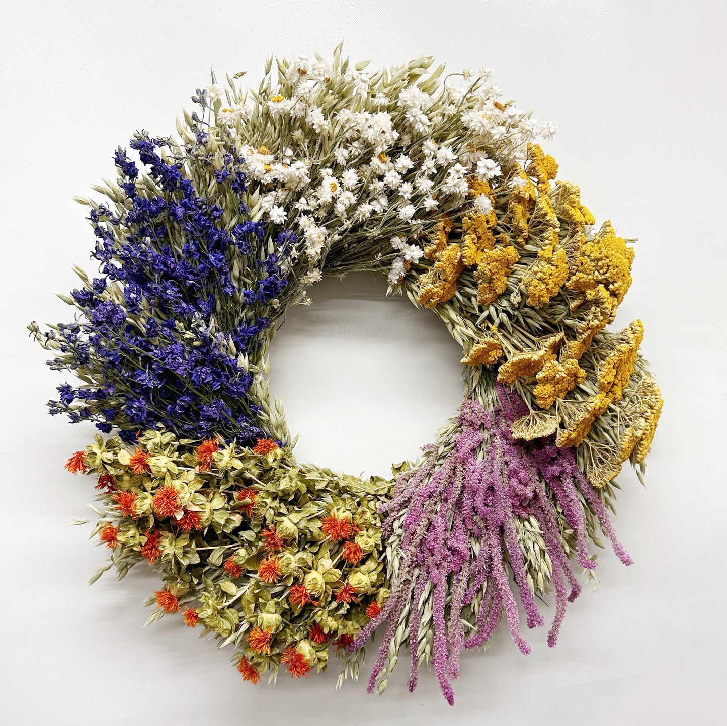 Dried Gathered Wildflower Wheel Wreath