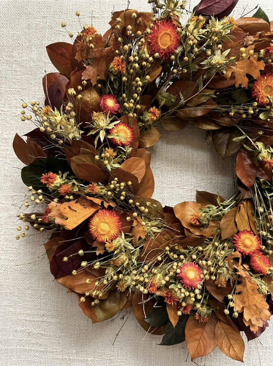 Dried and Preserved Autumnal Equinox Wreath
