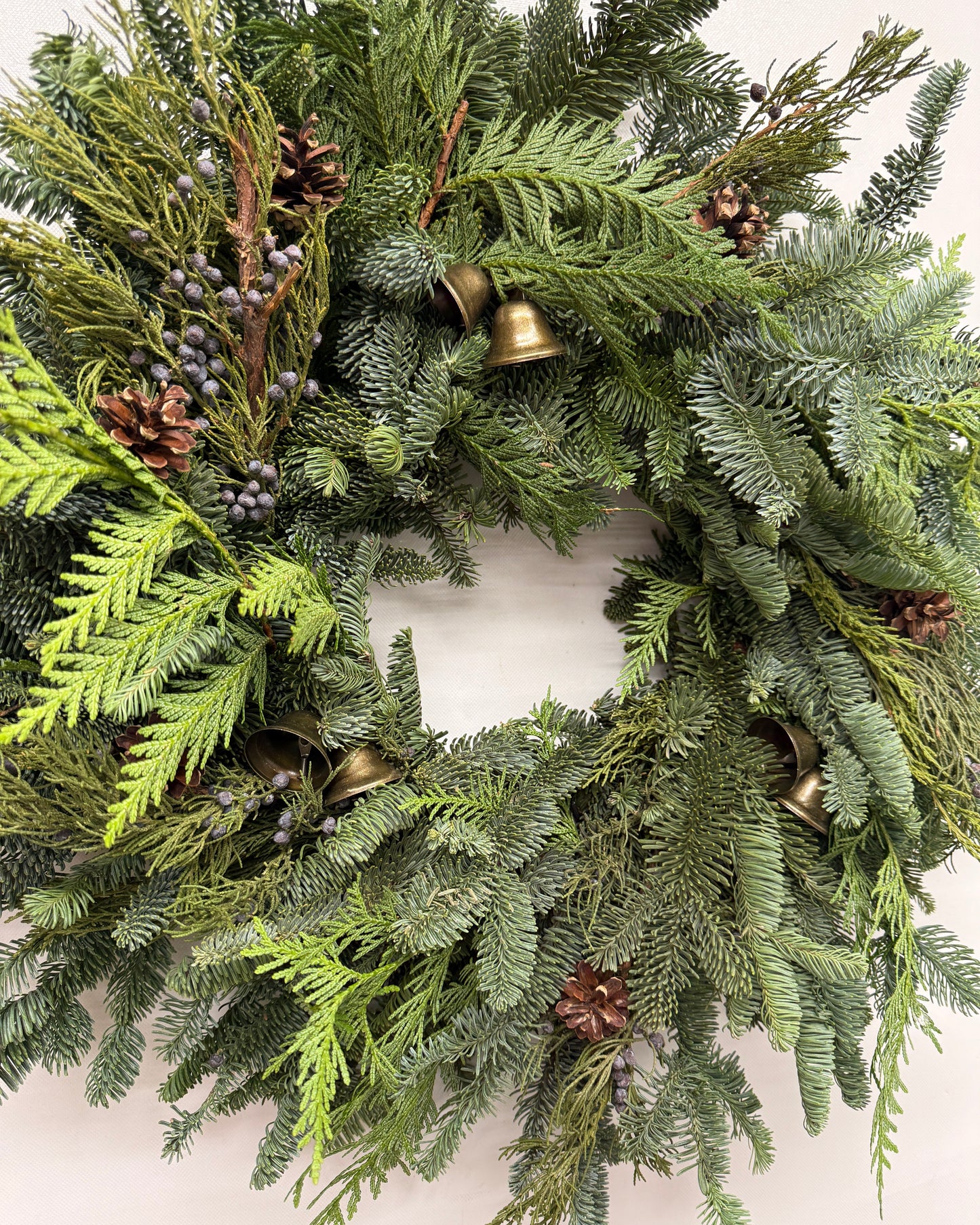 Fresh Evergreens Juniper Bells Wreath