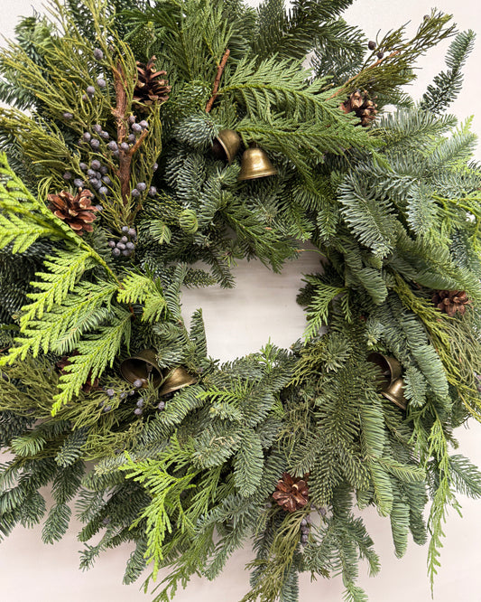 Fresh Evergreens Juniper Bells Wreath