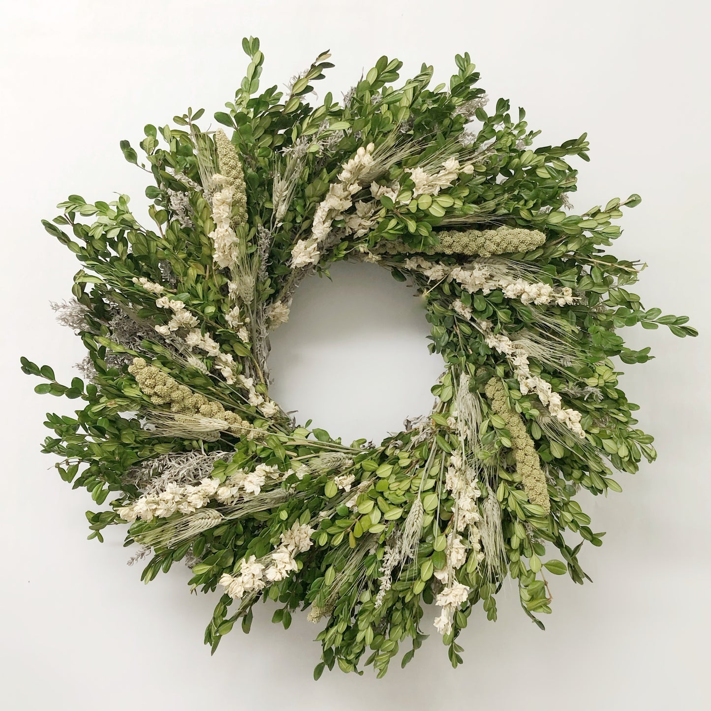 Dried Greenacres Boxwood Wreath