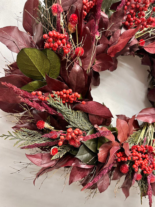 Dried and Preserved Redwood Berry Wreath