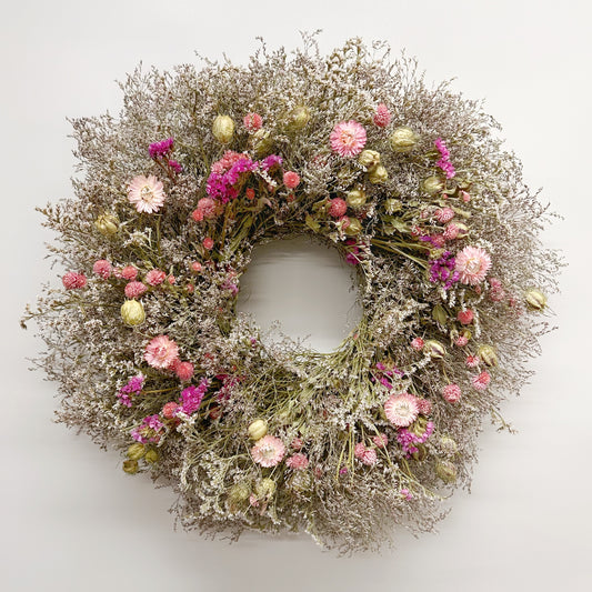 Dried Pink Botanical Wreath