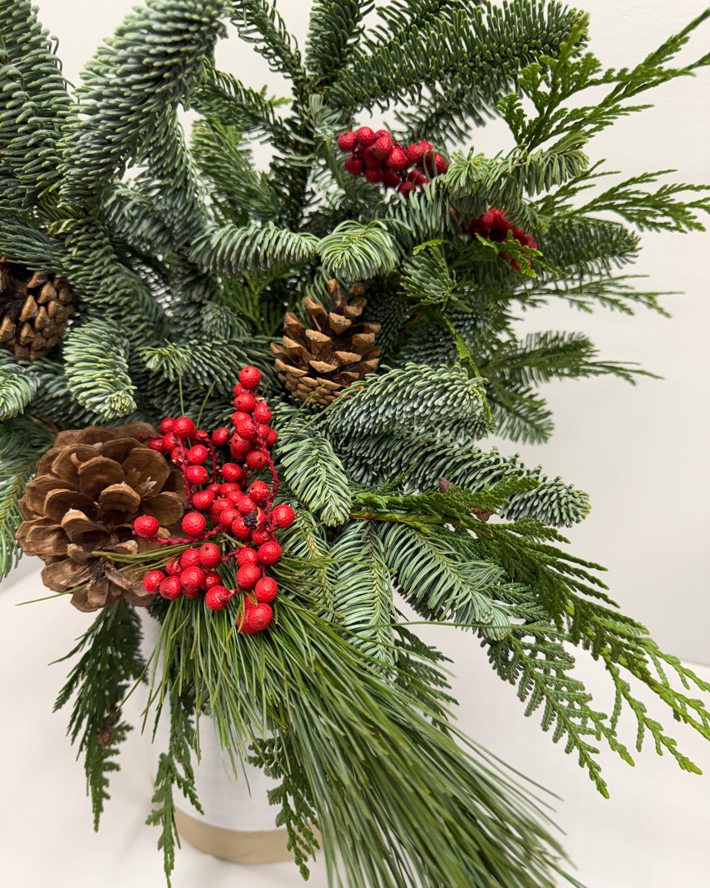 Fresh Evergreens Classic Winter Bouquet