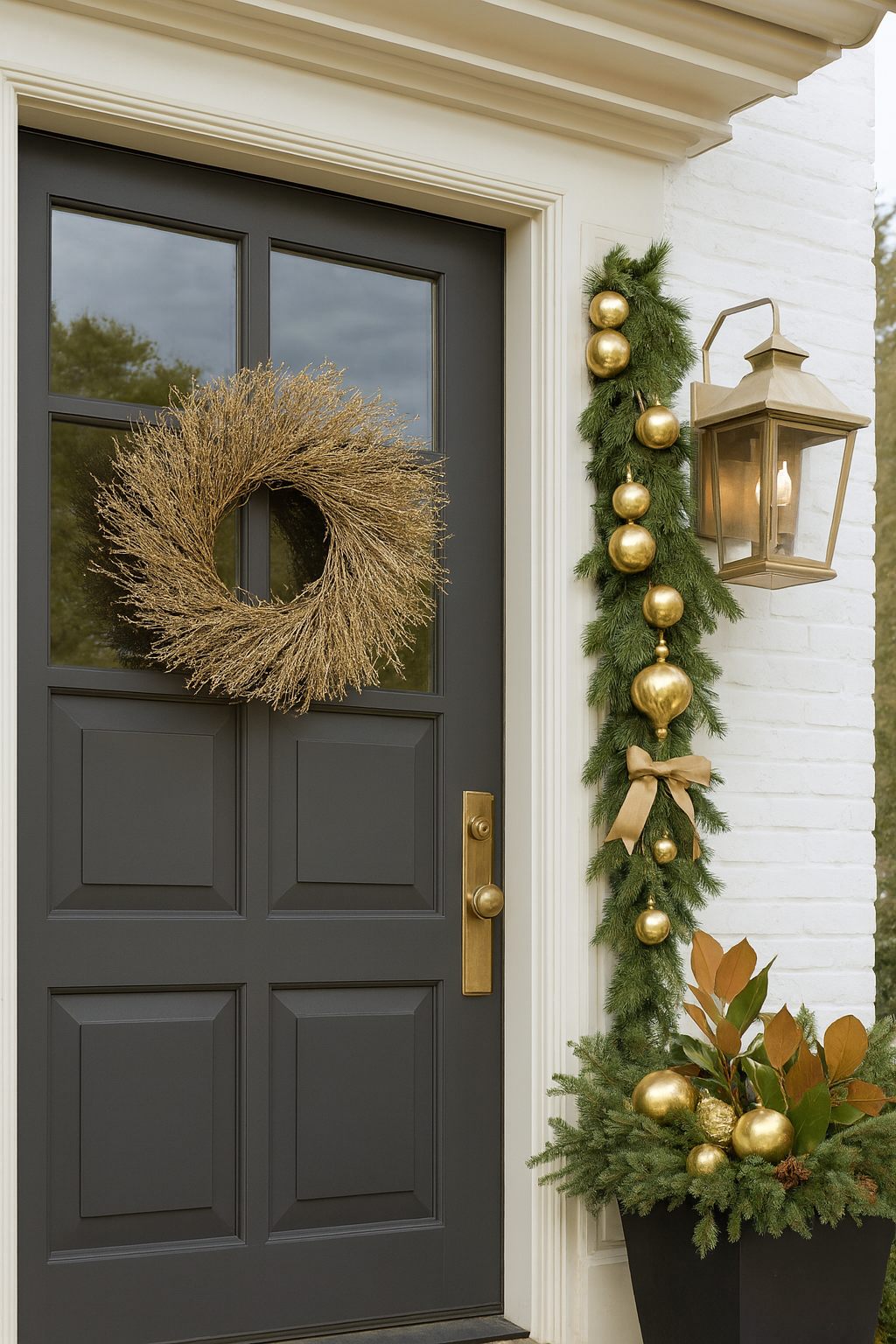 Dried Quail Brush Gold Twig Wreath