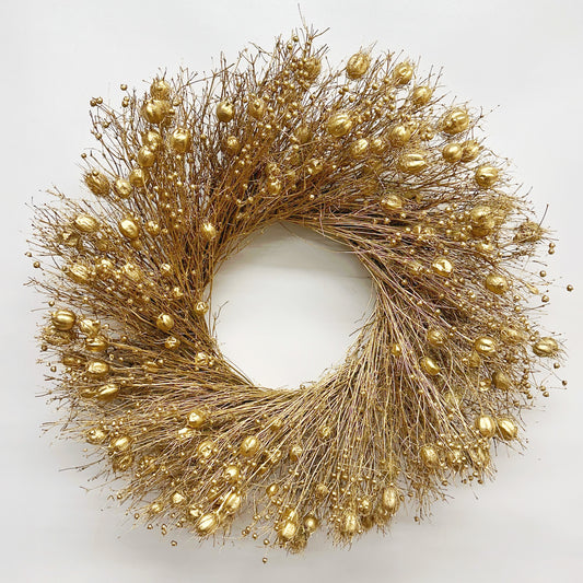 Dried Luster Gold Wreath