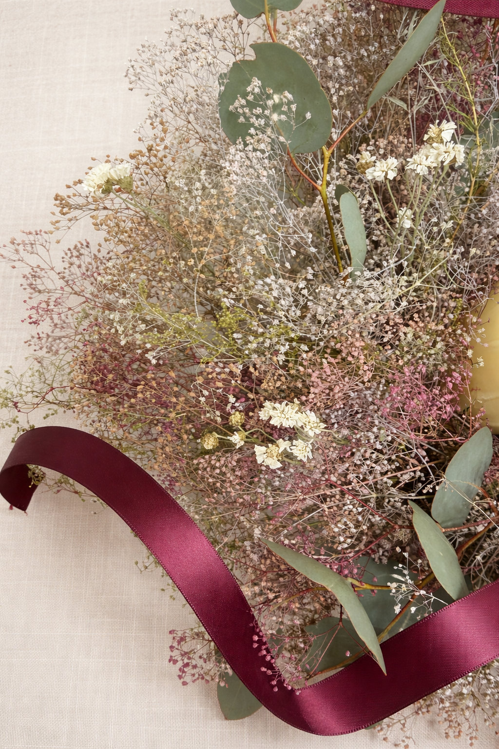 Dried Pearly Gypsophila Centerpiece