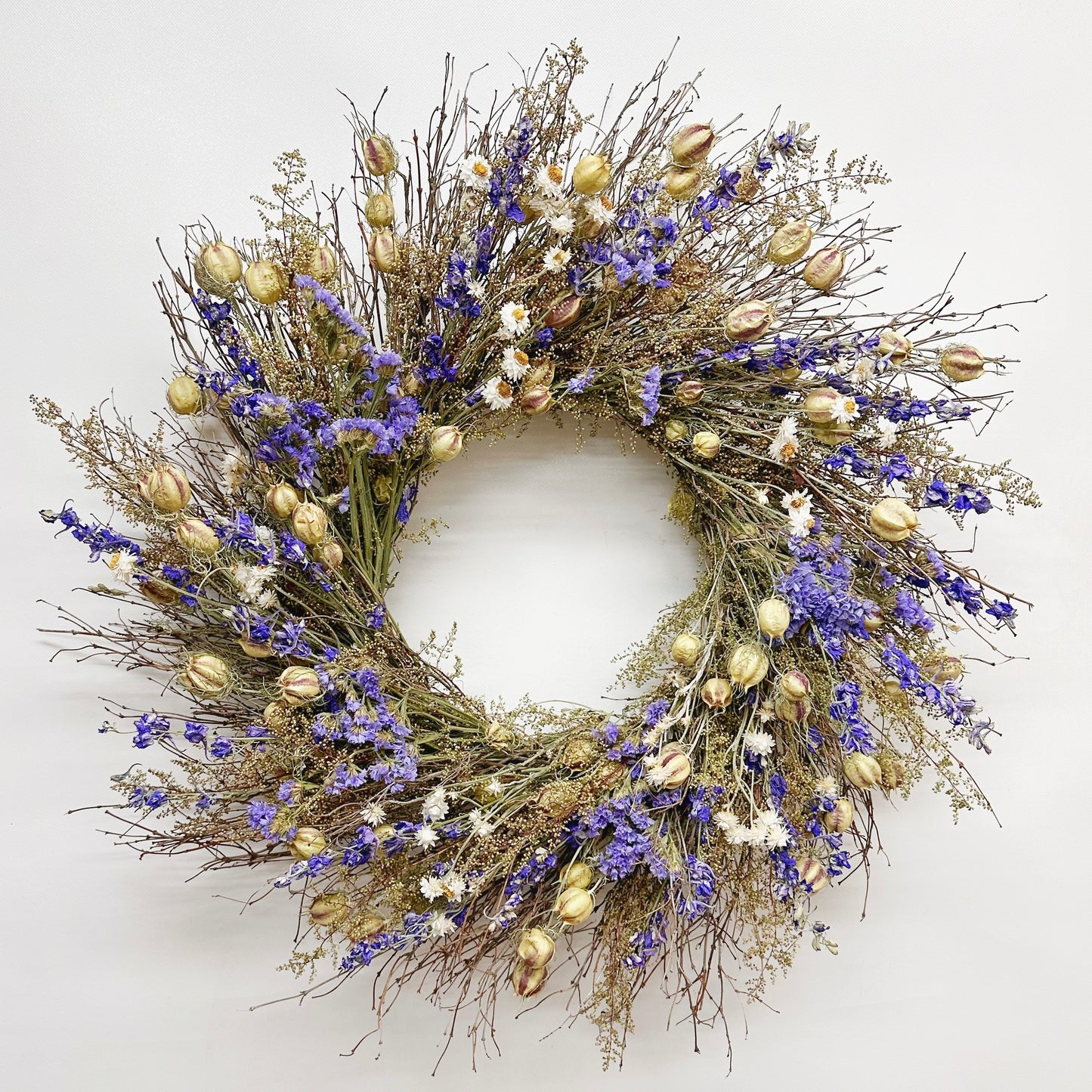Dried Ammobium Violet Wreath
