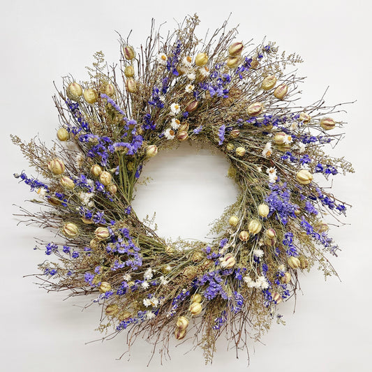 Dried Ammobium Violet Wreath