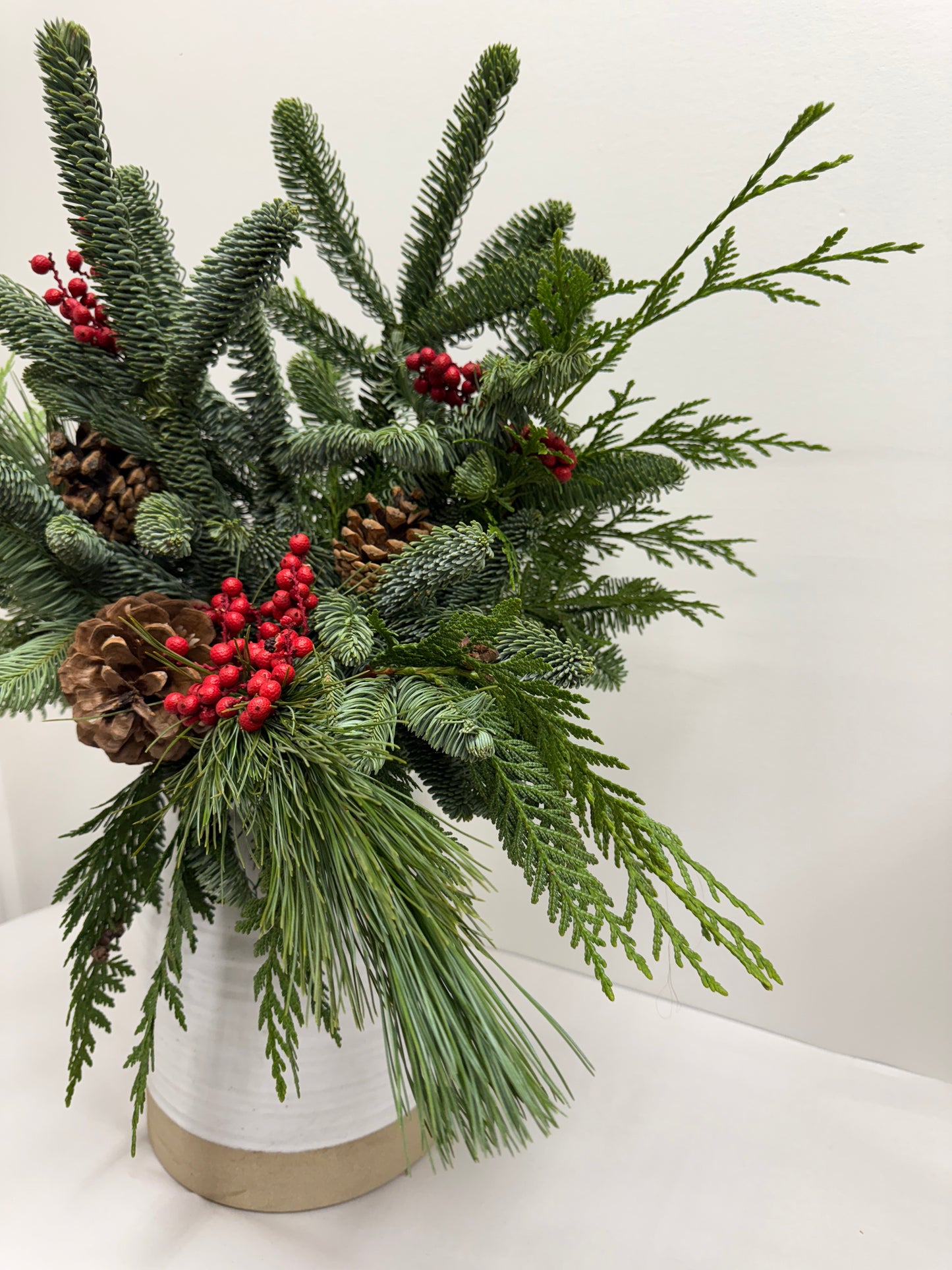 Fresh Evergreens Classic Winter Bouquet