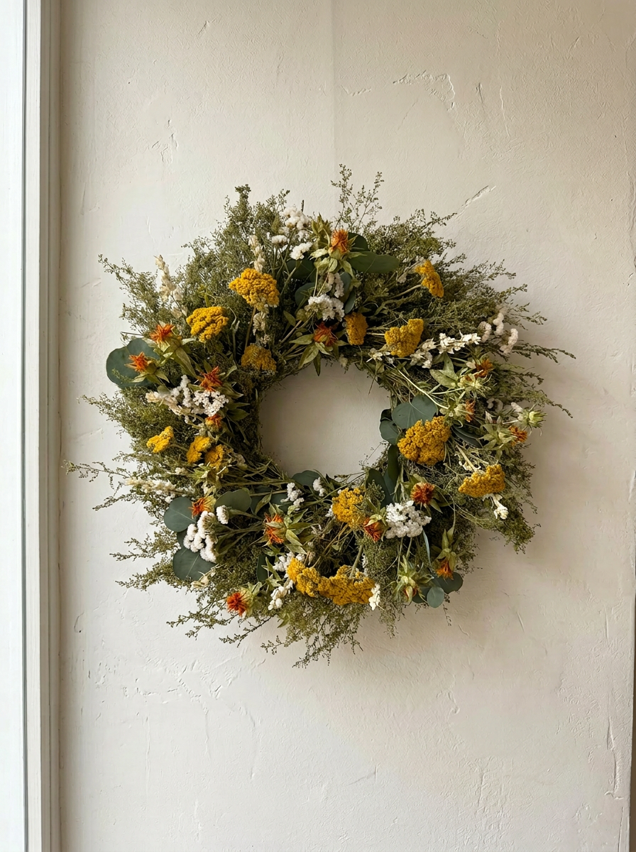 Dried Wild Yarrow Wreath
