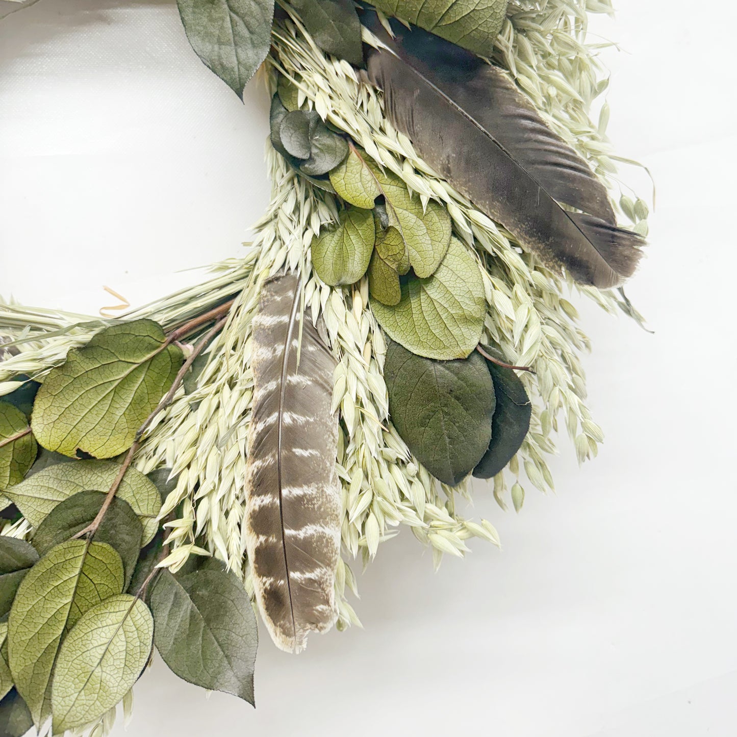 Dried and Preserved Turkey Feather Glade Wreath