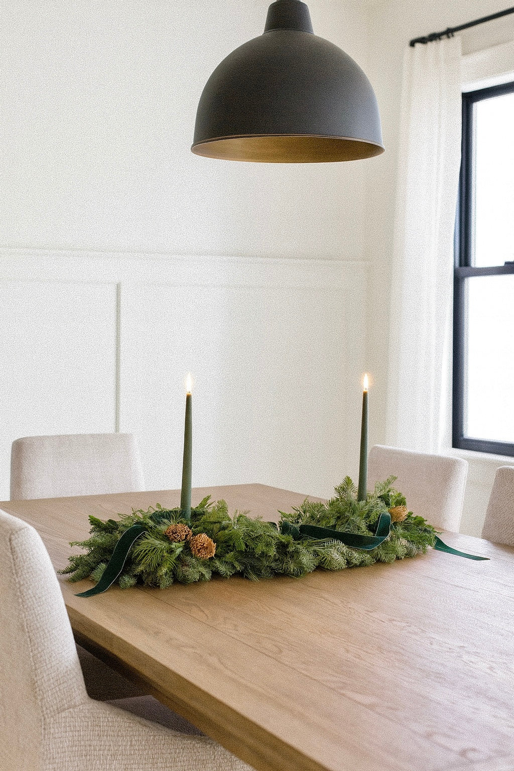 Fresh Evergreens Emerald Velvet Wreath