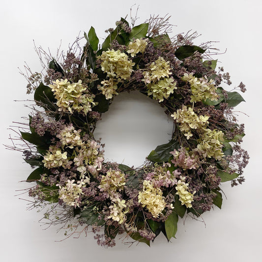 Dried and Preserved Heathered Hydrangea Wreath