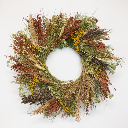 Dried Feuille Morte Wreath