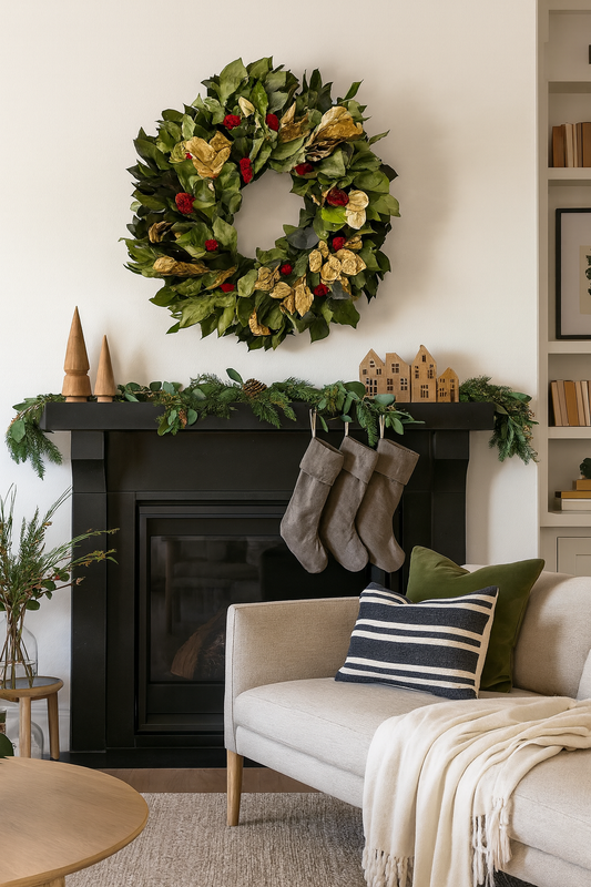 Dried and Preserved Holiday Laurel Wreath