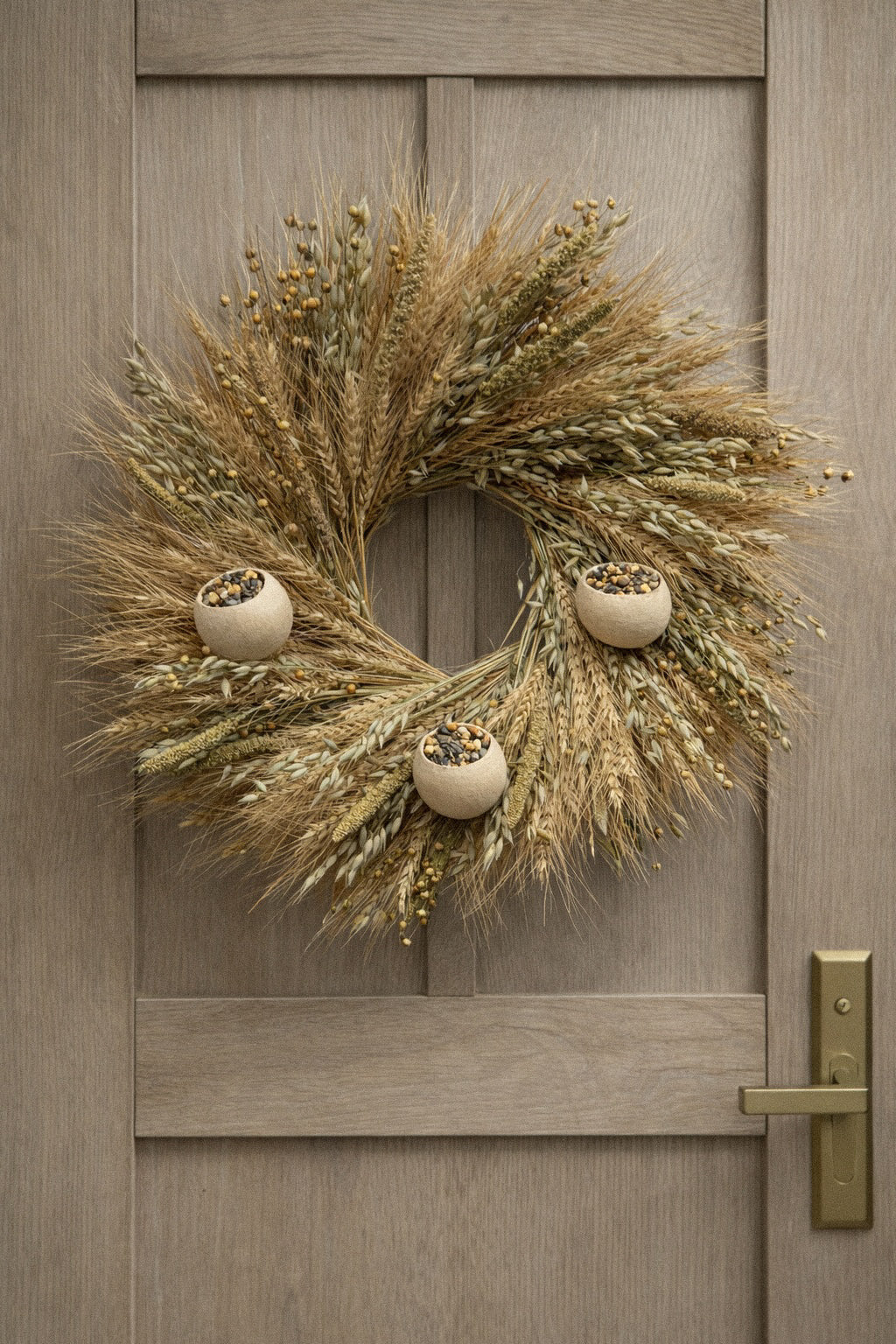 Dried Sheaf Bird Feeder Wreath