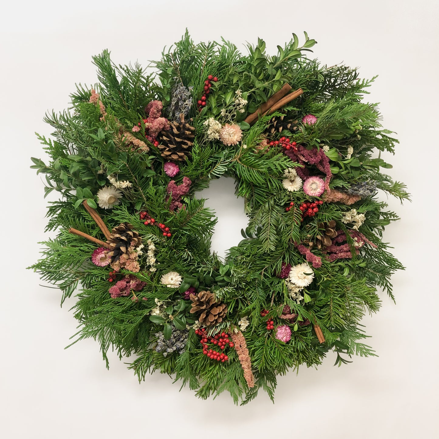 Fresh Evergreens Winter Orchard Wreath