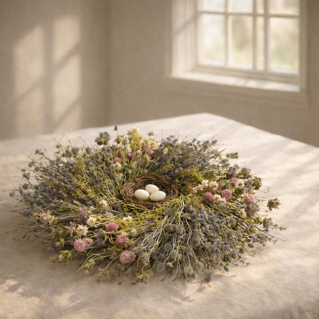 Dried Springtime Bird Nest Centerpiece