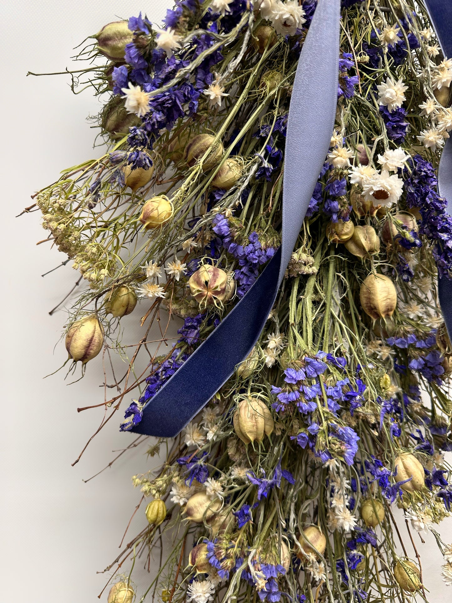 Dried Harbor Blue Door Greeter Swag