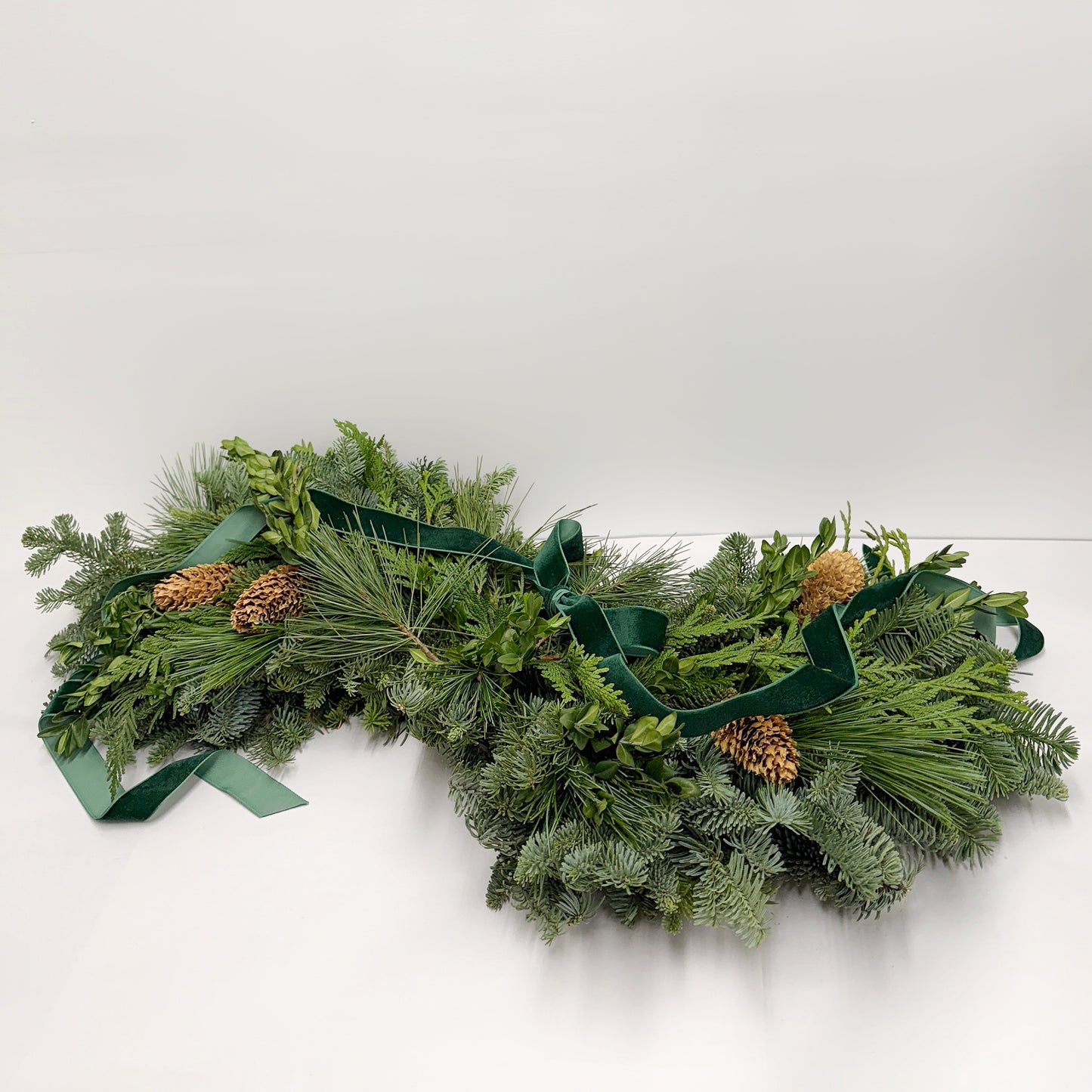 Fresh Evergreens Emerald Velvet Centerpiece