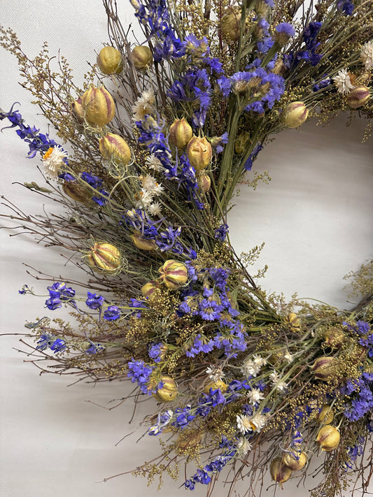 Dried Ammobium Violet Wreath