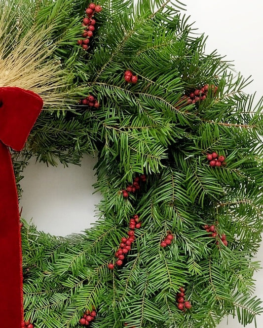 Fresh Evergreens Hearthside Wheat Wreath