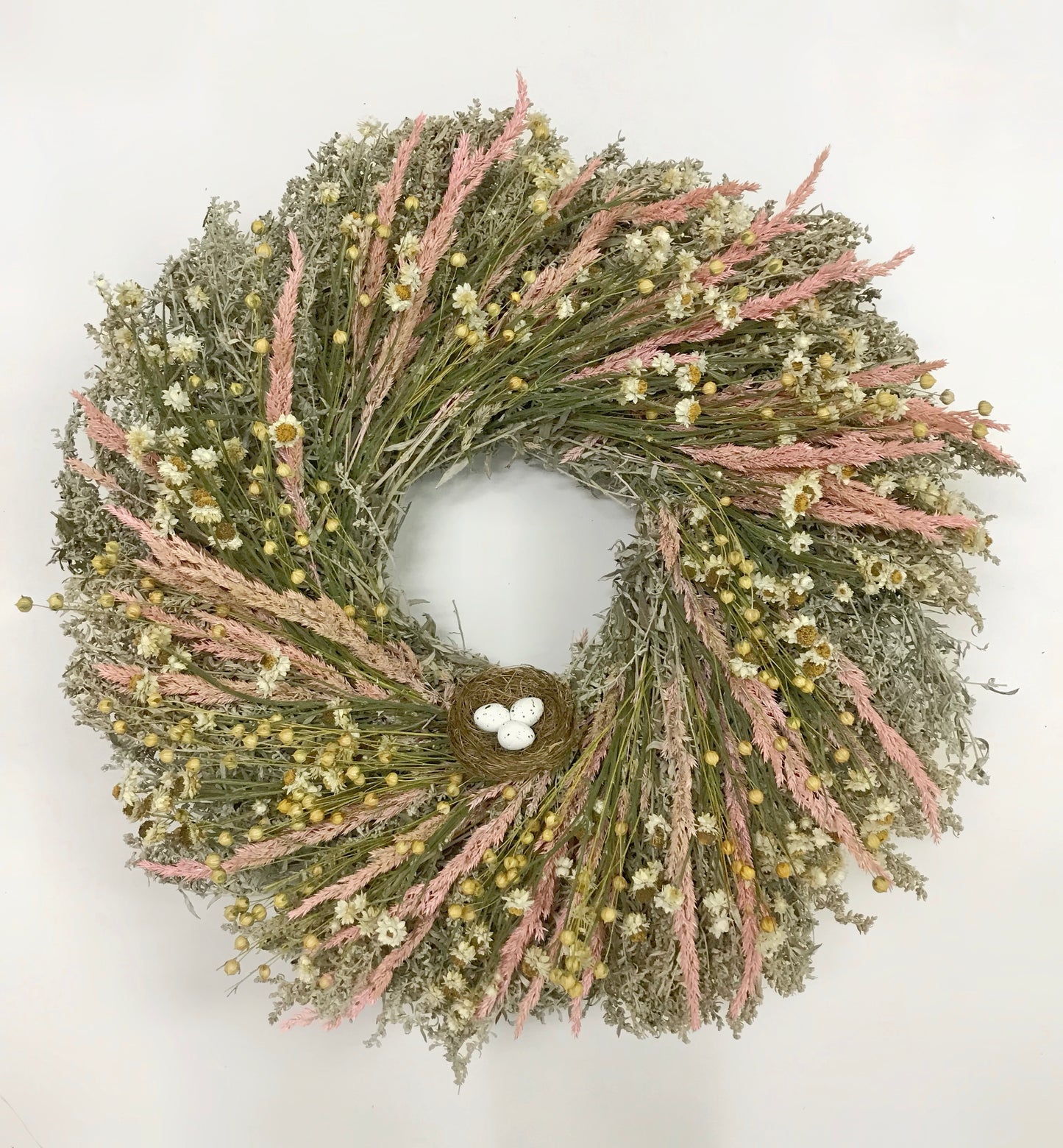 Dried Spring Easter Nest Wreath