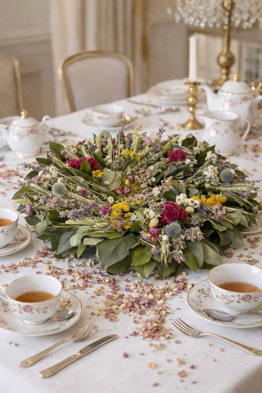Dried and Preserved Flourish Lane Centerpiece with Confetti