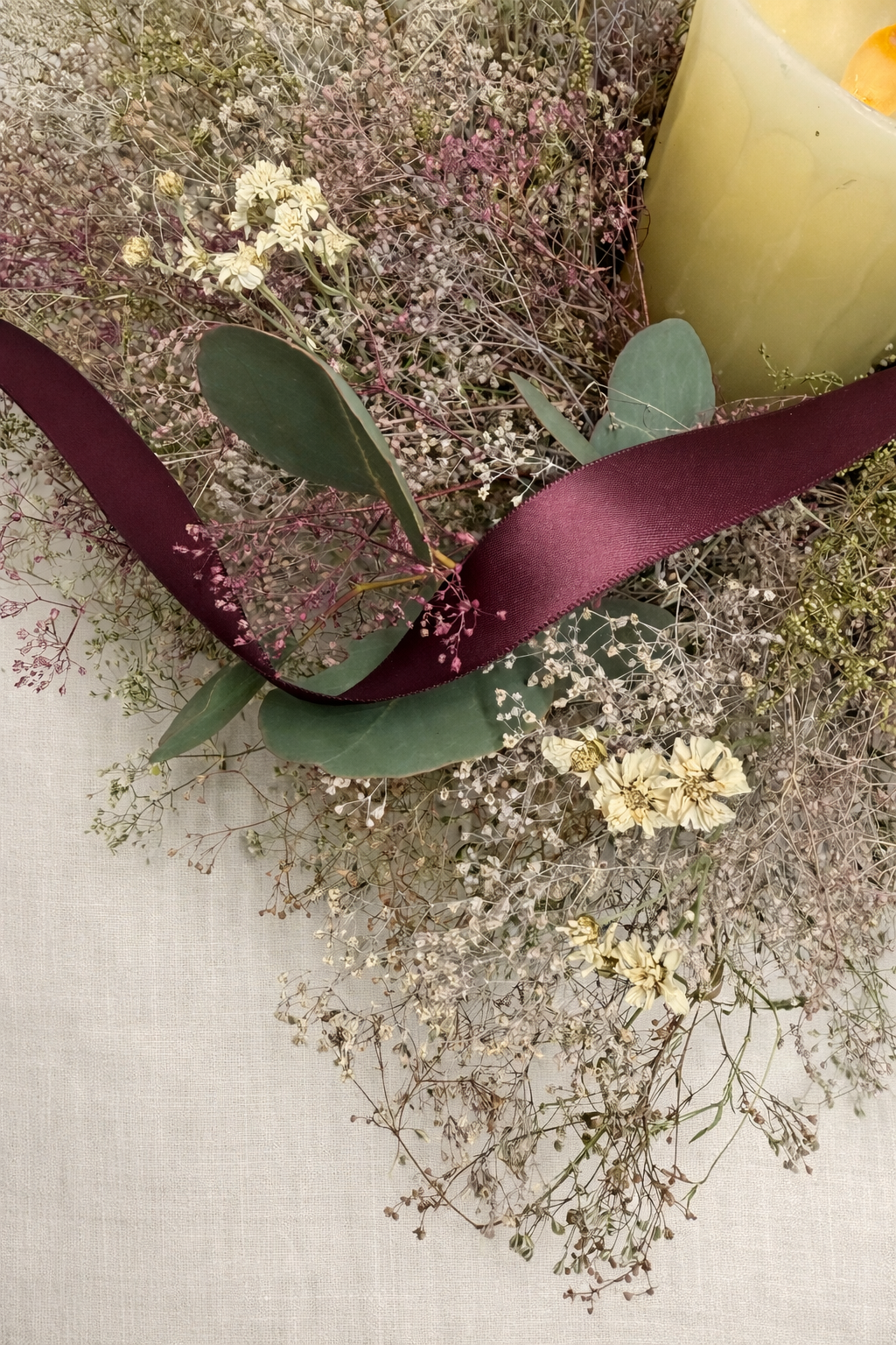 Dried Pearly Gypsophila Centerpiece