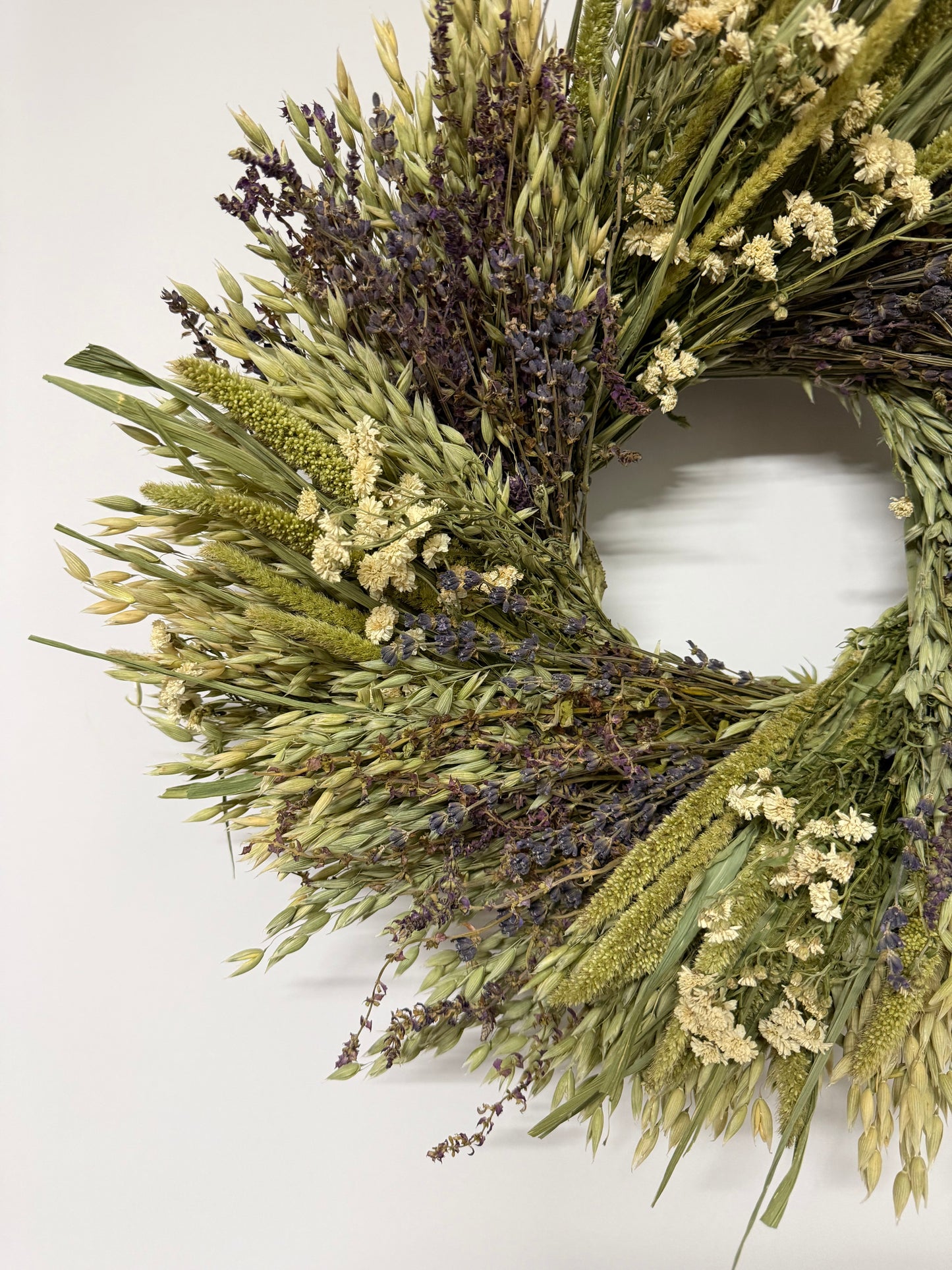 Dried Morning Lavender Wheel Wreath
