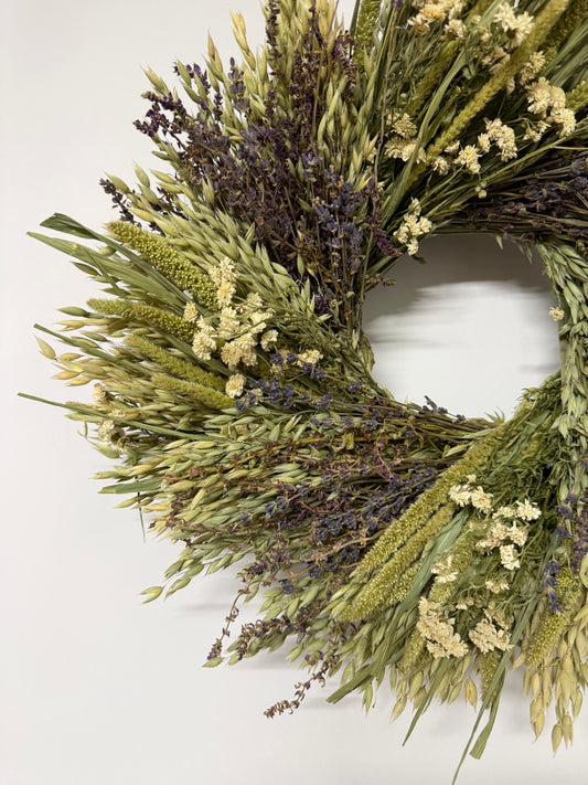 Dried Morning Lavender Wheel Wreath