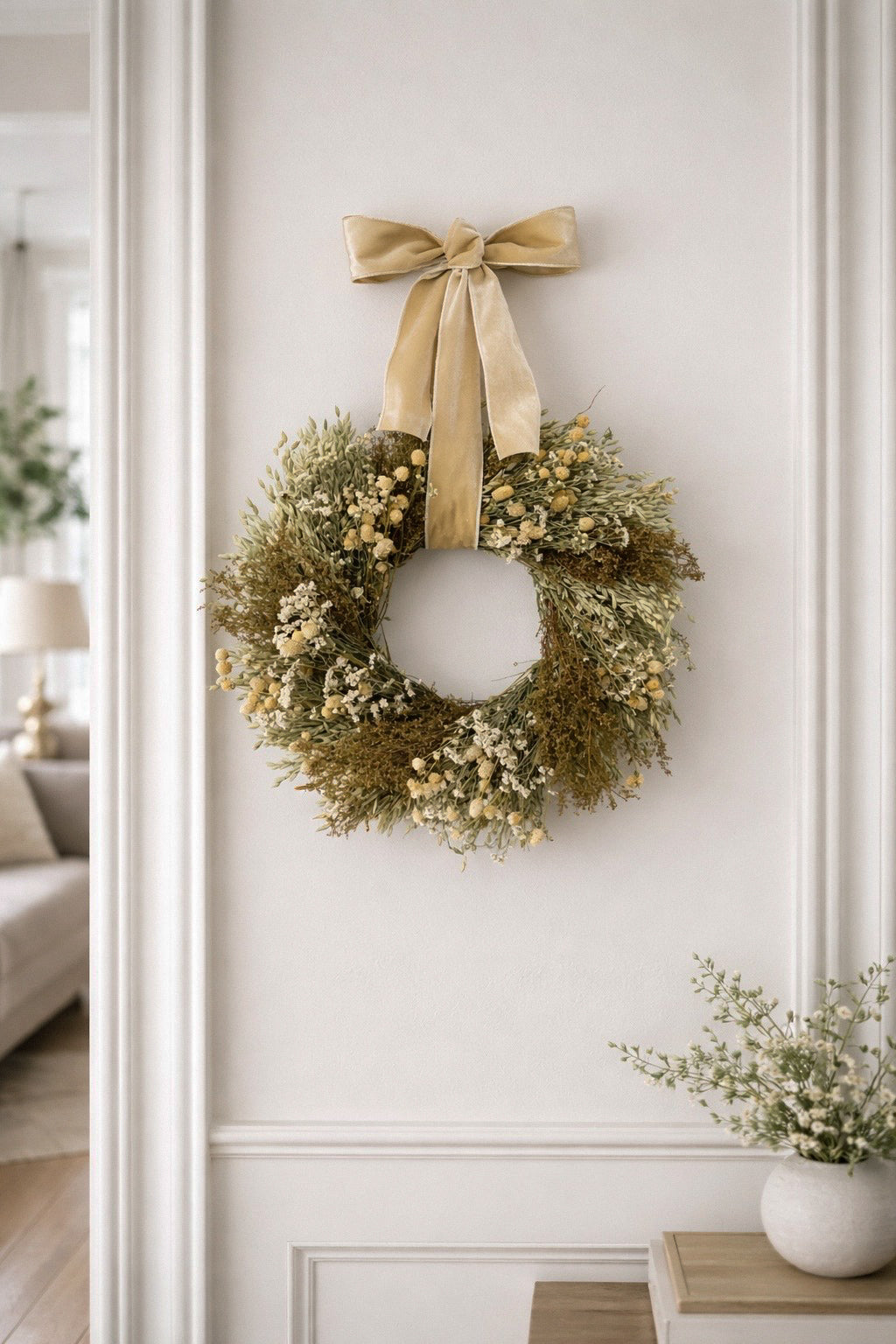 Dried Champagne Meadow Wreath