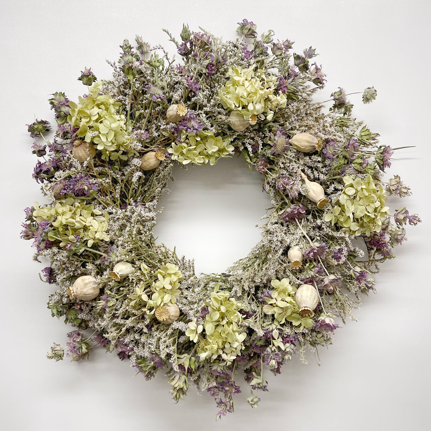 Dried Hydrangea and Lemon Mint Wreath