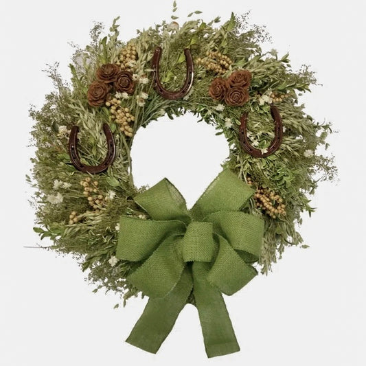 Dried Equestrian Horseshoe Wreath