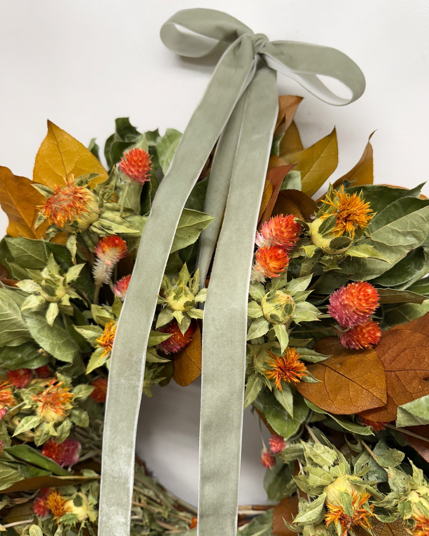 Dried and Preserved Sunset Petal Wreath