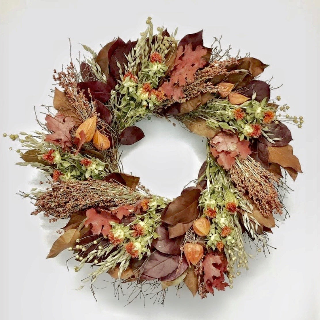Dried and Preserved Whispers of October Wreath