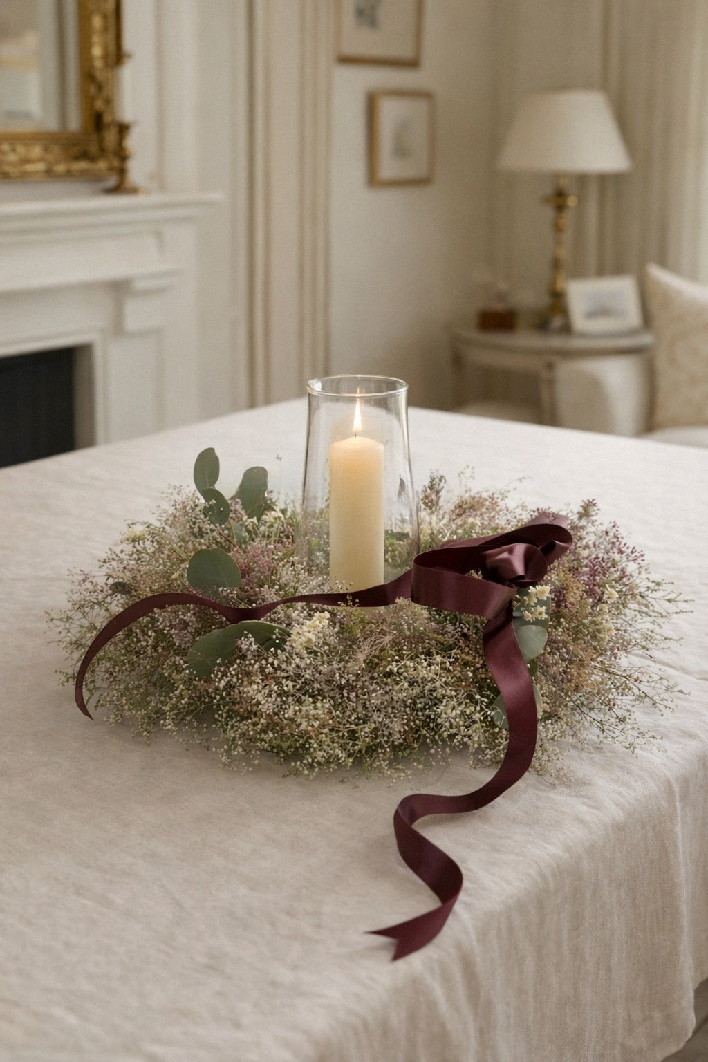 Dried Pearly Gypsophila Centerpiece