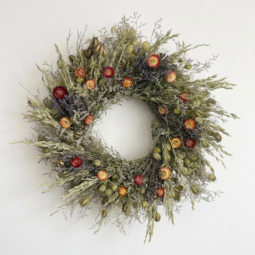 Dried Vintage Prairie Wreath
