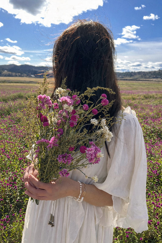 Dried Flowering Magenta Bouquet